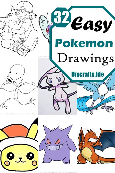 easy pokémon drawing|pokemon pictures easy to draw.